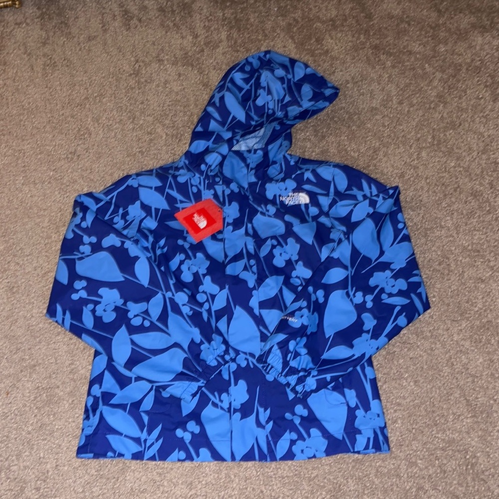 The North Face Kids Blue Floral Raincoat